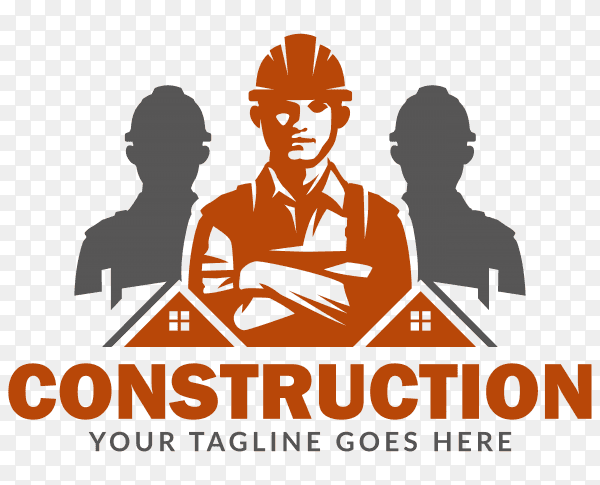 Construction logo premium vector PNG