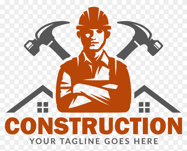Construction logo template on transparent background PNG