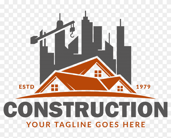 Construction logo template premium vector PNG