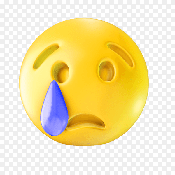 Cry face emoji on transparent background PNG