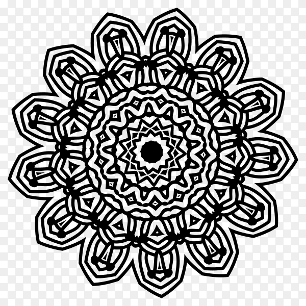 Decorative mandala on transparent background PNG