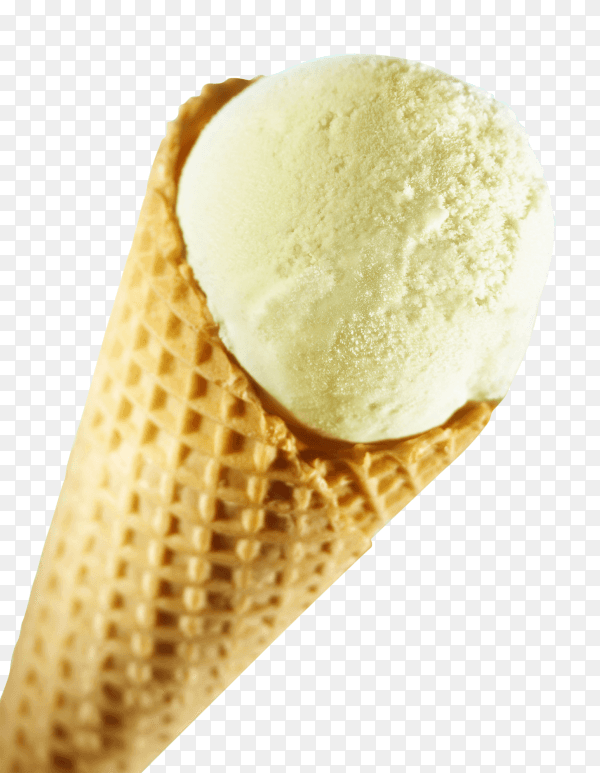 Delicious ice cream cone on transparent background PNG