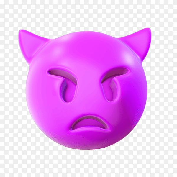 Demon angry face emoji premium vector PNG