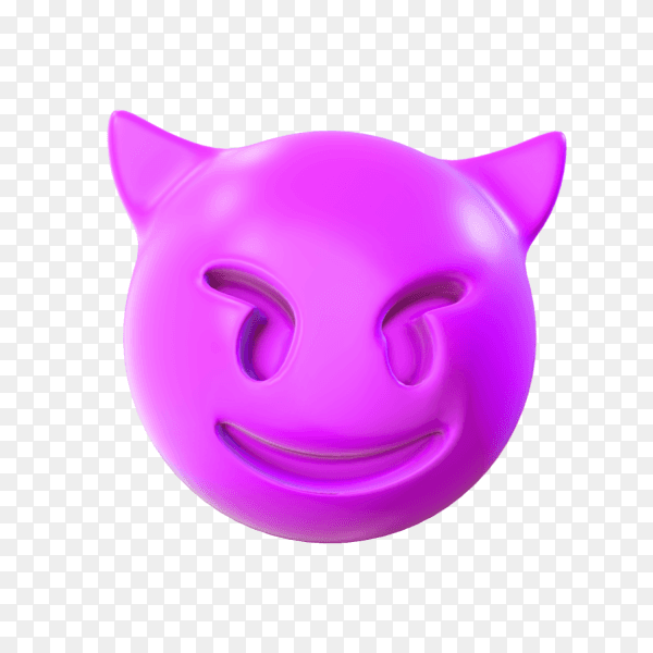 Demon face emoji premium vector PNG