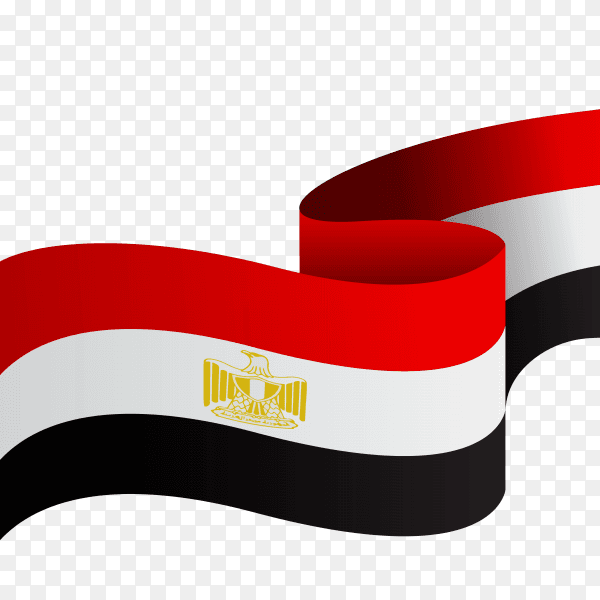 Egypt national flag on transparent background PNG