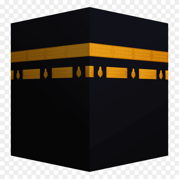 Eid al adha islamic event. hajj mabrour. 3d kaaba realistic on transparent background PNG
