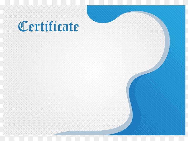 Elegant blue diploma certificate template on transparent background PNG