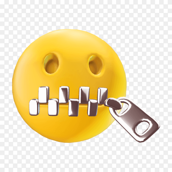 Emoji face with close mouth on transparent background PNG