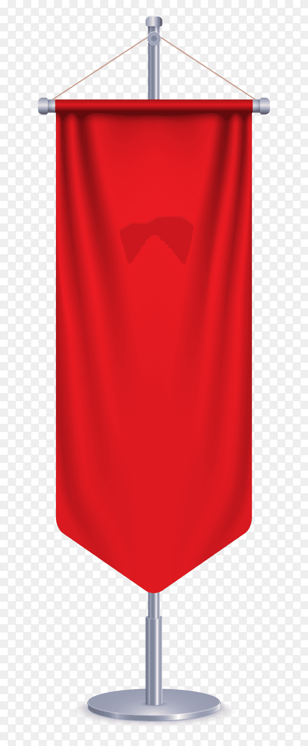 Empty 3d long pennant flag on transparent background PNG