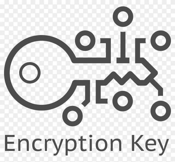 Encryption key logo on transparent background PNG