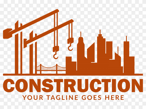 Excavator and construction logo on transparent background PNG