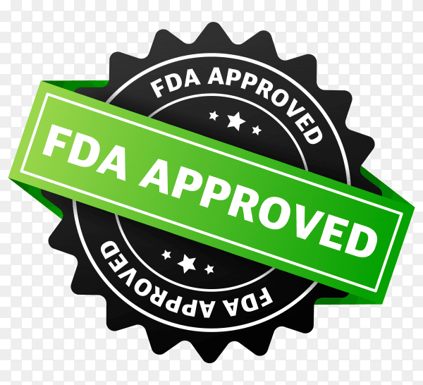 FDA approved banner design on transparent background PNG