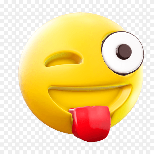 Face emoji with tongue on transparent background PNG