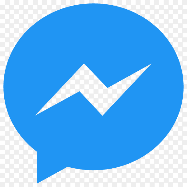 Facebook messenger icon with flat design on transparent background PNG