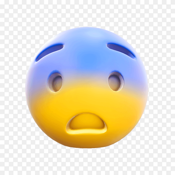 Fearful face emoji on transparent background PNG