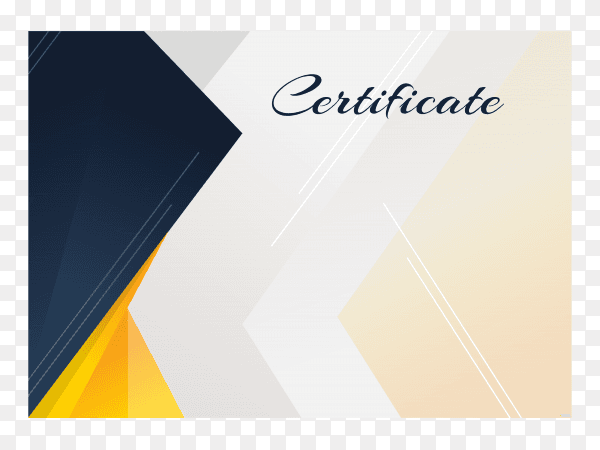 Flat design elegant certificate template on transparent background PNG