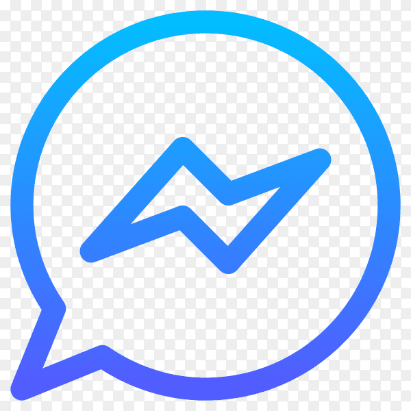 Flat design Facebook messenger icon on transparent background PNG