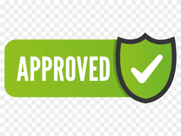 Green Approved stamp illustration on transparent background PNG