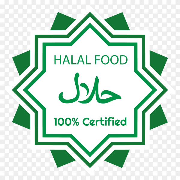Halal food label on transparent background PNG