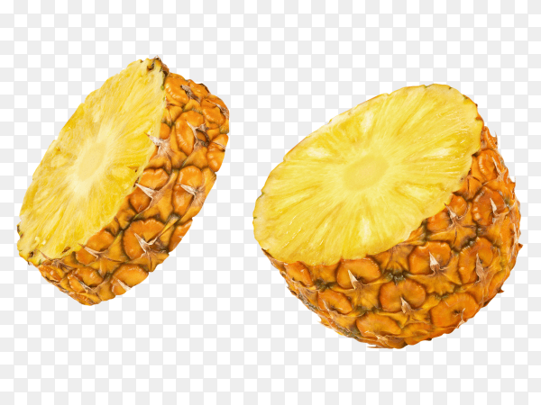 Half pineapple isolated on transparent background PNG