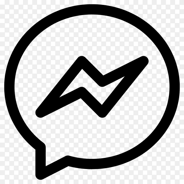 Hand drawn Facebook messenger logo on transparent background PNG