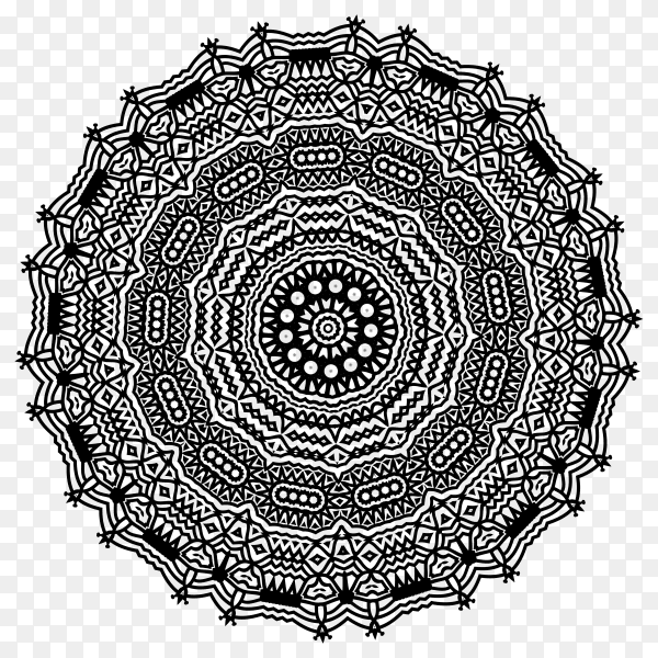 Hand drawn mandala on transparent background PNG