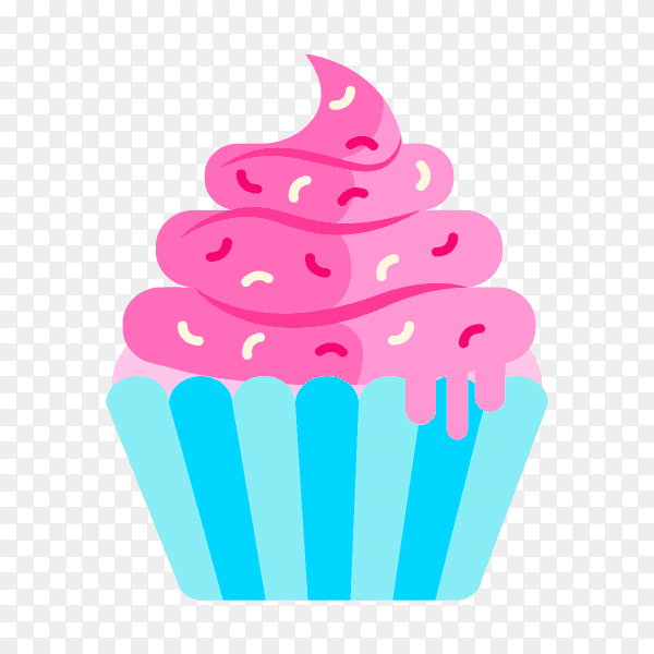 Hand drwan delicious cupcake on transparent background PNG