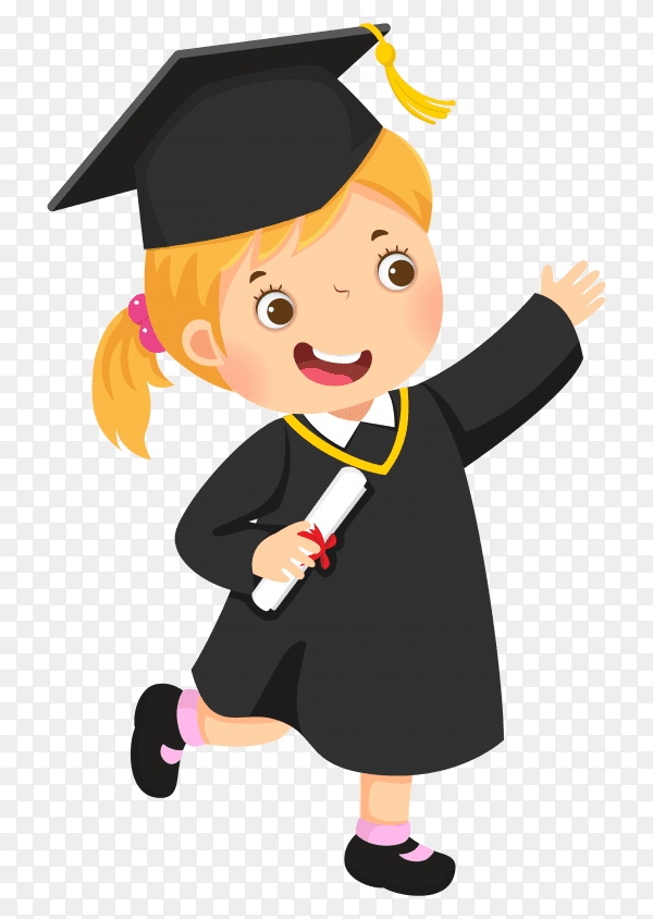 Happy kid graduation on transparent background PNG