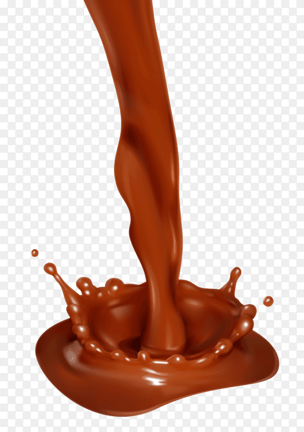 Hot melted chocolate on transparent background PNG