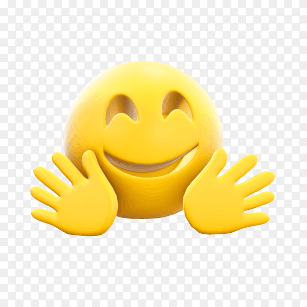 Hugging face emoji on transparent background PNG