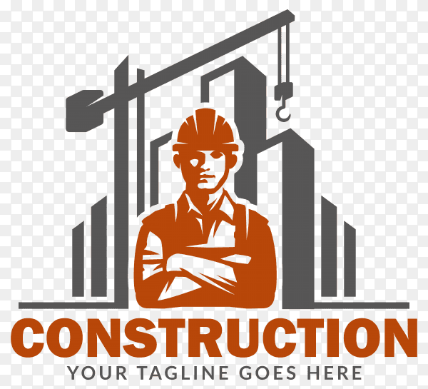 Illustration of construction logo on transparent background PNG