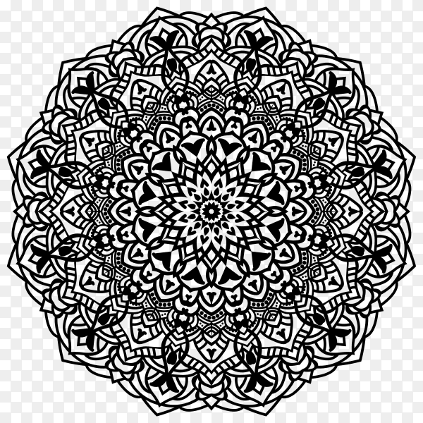 Illustration of mandala design on transparent background PNG