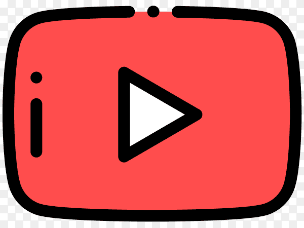 Illustration of YouTube player icon design on transparent background PNG