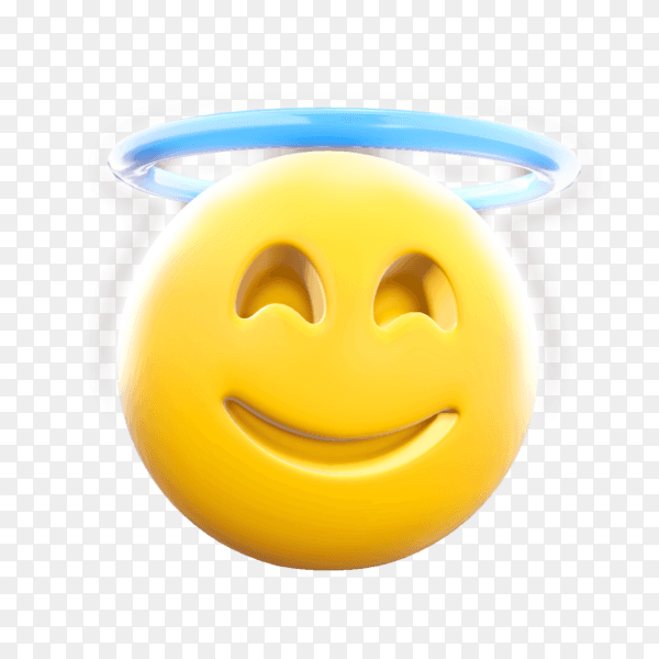 Innocent face emoji clipart PNG