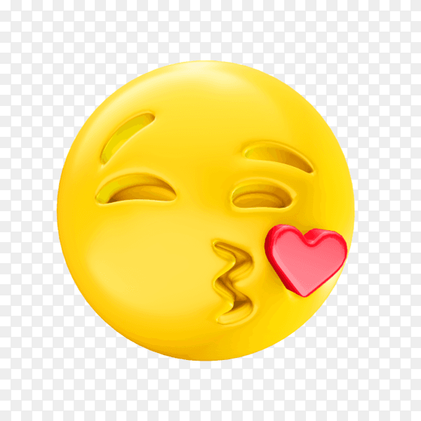 Kissing face emoji premium vector PNG