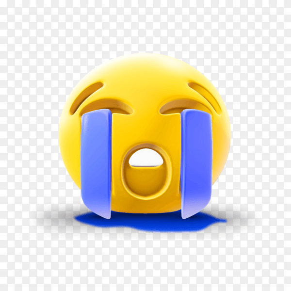 Loudly Crying Face Emoji on transparent background PNG