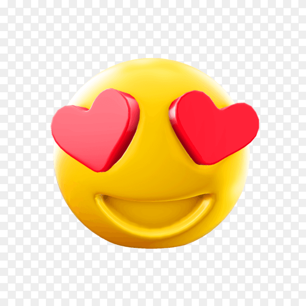 Love emoji illustration on transparent background PNG
