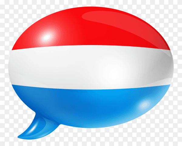 Luxembourg flag shaped speech bubble on transparent background PNG