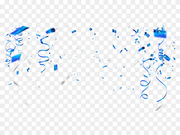 Luxury Blue confetti on transarent background PNG