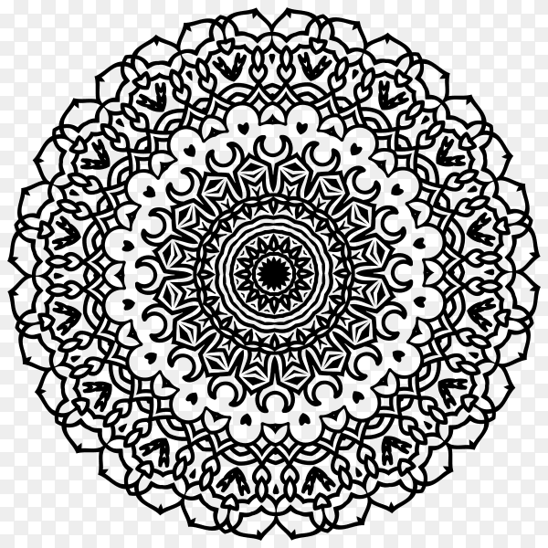 Luxury mandala design on transparent background PNG