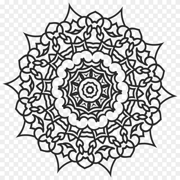 Luxury ornamental mandala design on transparent background PNG