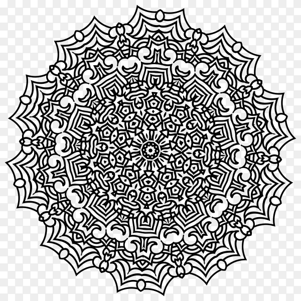 Luxury ornamental mandala on transparent background PNG