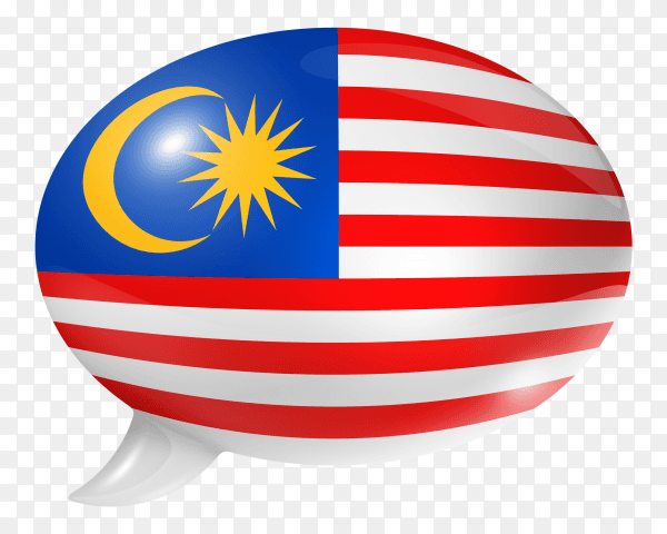 Malaysian flag shaped speech bubble on transparent PNG