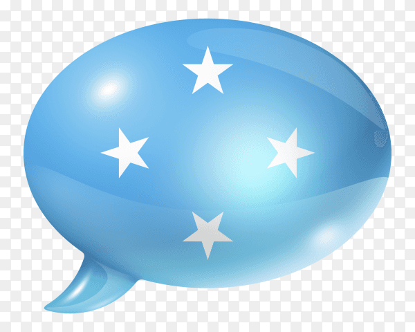 Micronesia flag - Federated States of Micronesia flag shaped speech bubble on transparent PNG