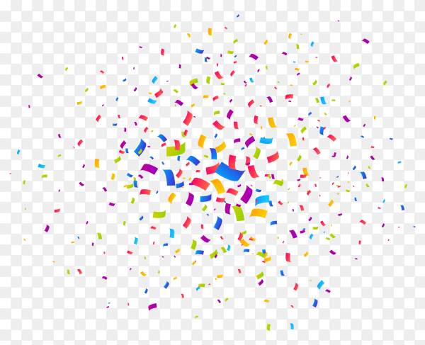 Multicolor confetti burst Premium Vector PNG