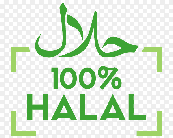 Muslim traditional halal food logo on transparent background PNG