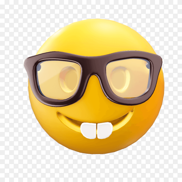 Nerd face emoji on transparent background PNG
