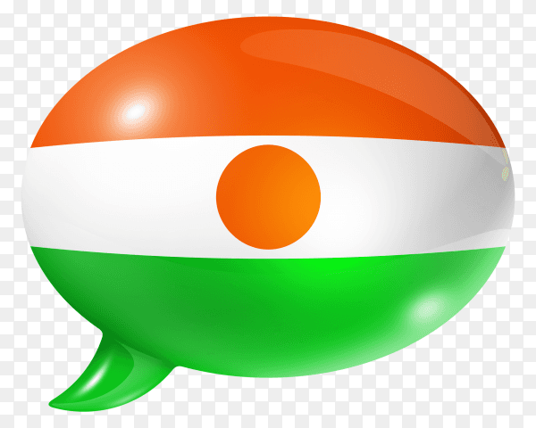 Niger flag shaped speech bubble on transparent background PNG