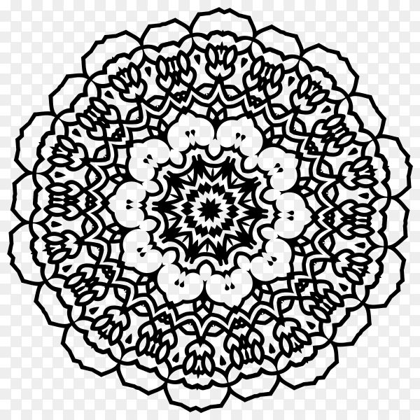 Ornamental luxury mandala wallpaper on transparent background PNG