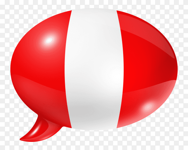 Peru flag - Peruvian flag shaped speech bubble on transparent PNG